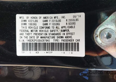 2014 Honda Accord Sport from USA, damaged, VIN 1HGCR2F50EA297940